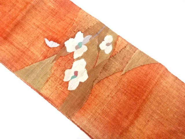 JAPANESE NAGOYA OBI / MAWATA TSUMUGI / WOVEN FLOWER